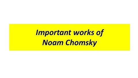 Important works of Noam Chomsky, NTA NET LINGUISTICS