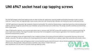 UNI 6947 socket head cap tapping screws