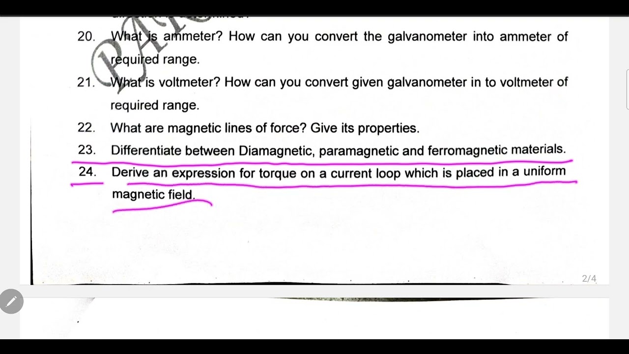 Class 12 Physics important questions for annual exam 