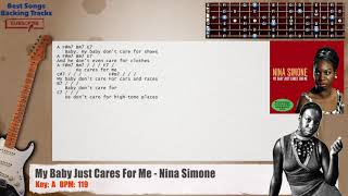🎸 My Baby Just Cares For Me - Nina Simone Guitar Backing Track with chords and lyrics