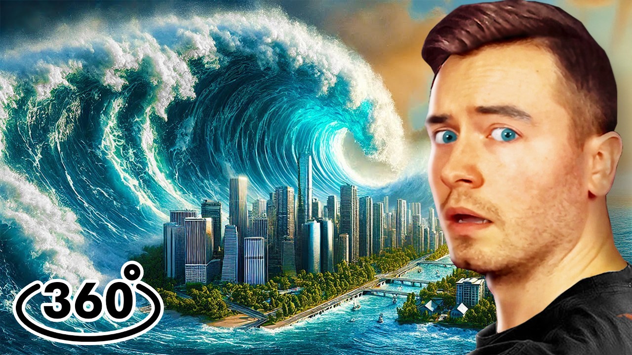 ВОДЯНОЕ ЦУНАМИ разрушает ГОРОД на 360°!