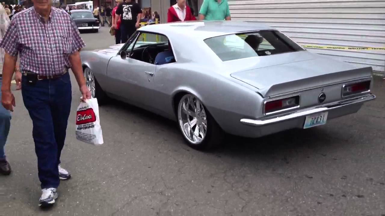 Silver pro touring 1967 Chevy Camaro ss at good guys - YouTube