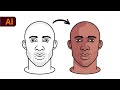 Adobe Illustrator Tutorial - How To Draw Face Portraits (Kobe Bryant)