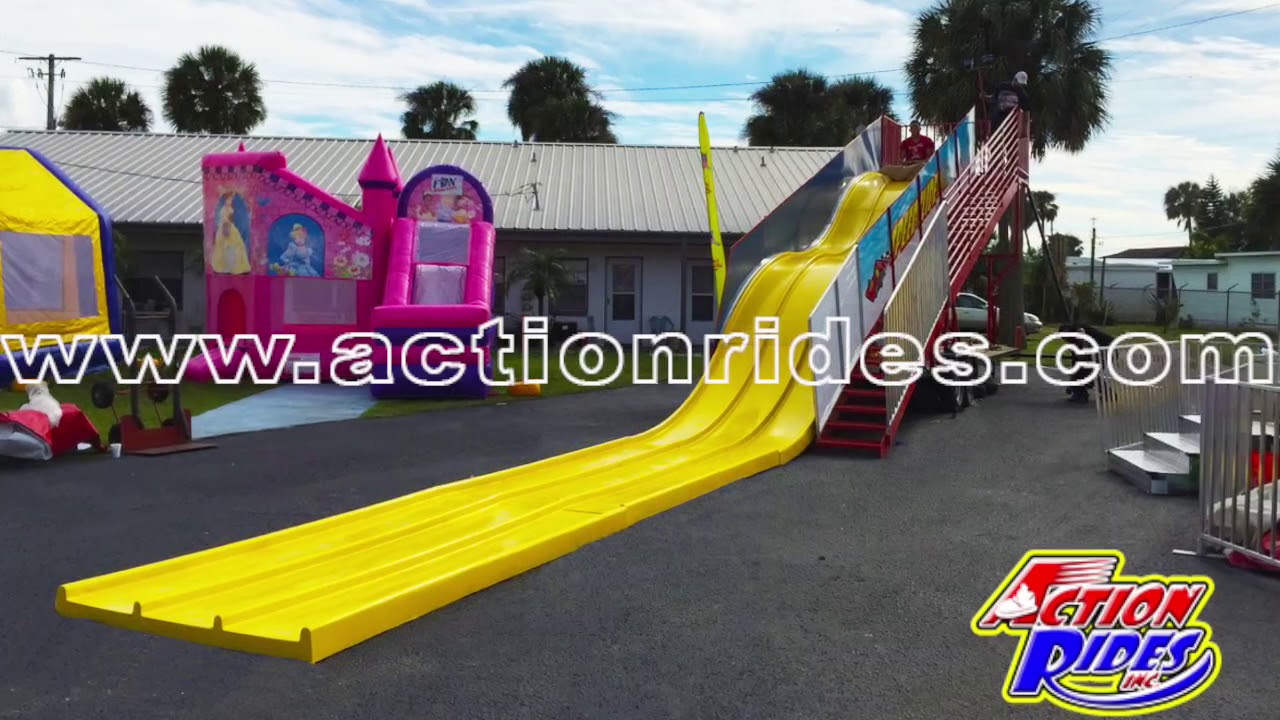 Action Rides Fiberglass Slide - PORTABLE - Trailer Mounted -AMUSEMENT RIDES FOR SALE