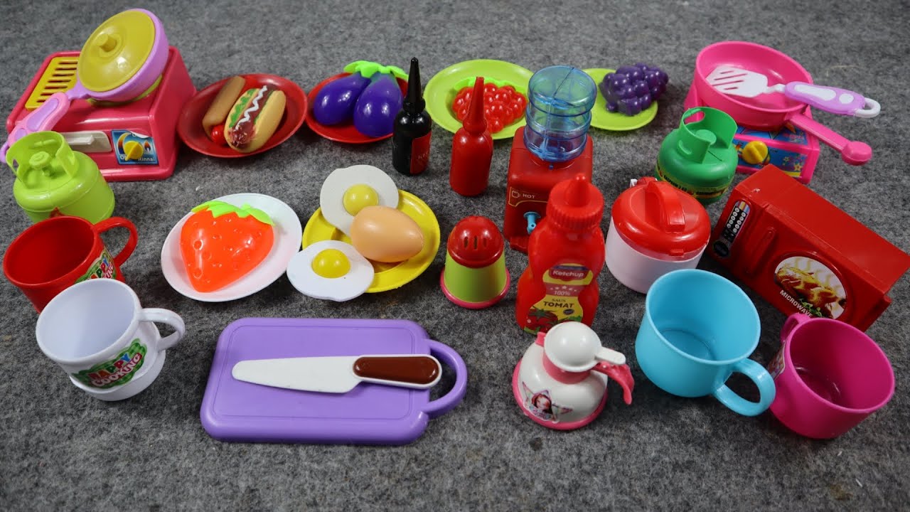 Unboxing Miniature Plastic Full Kitchen Set Collection Toy Cooking