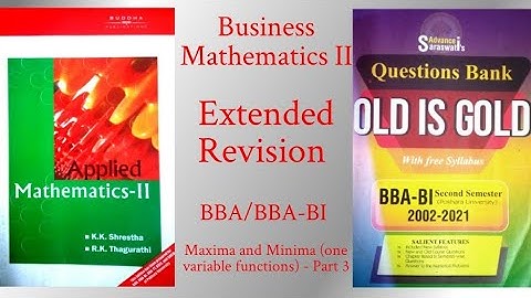 Business Mathematics II (Pokhara University) Extended Revision (Unit 2 - Part 6)