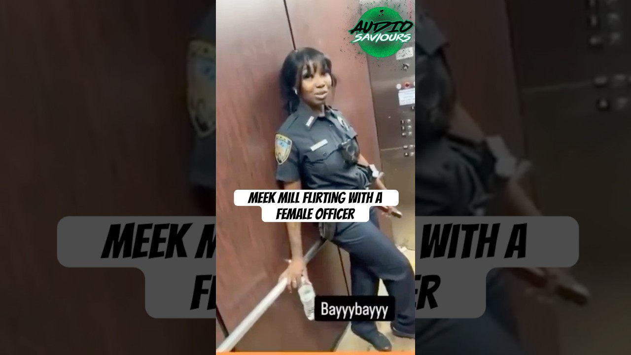 Meek Mill Flirting With A Female Officer Before The Super Bowl In New Orleans 
