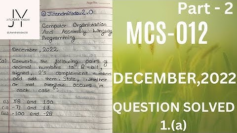 MCS-12 Solved Question Paper | December 2022 | Part 2 | Ignou Solved Question @JY2.0