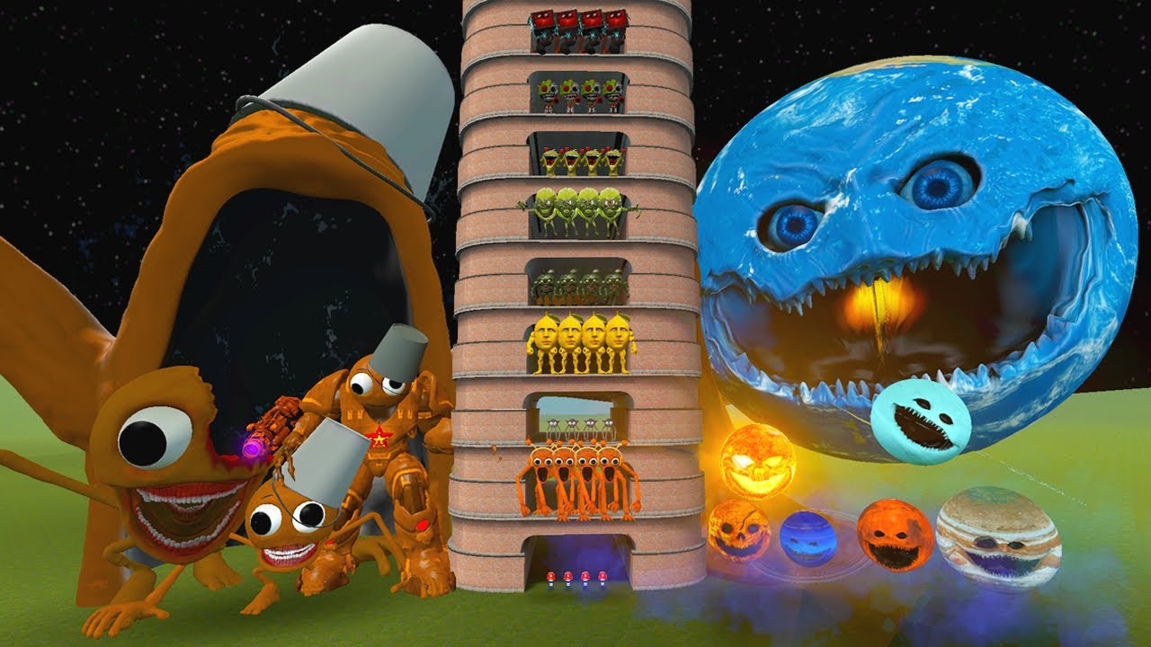 TALLGRASS LITTLE TO BIG ALL BROW SPRUNKI FAMILY VS ALL EARTH WOKE UP PHASE 1 - 10 in Garry's Mod!