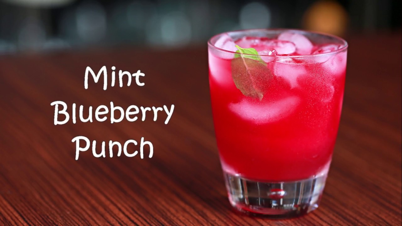 How to Make a Mint Blueberry Punch Punch Cocktail Recipe YouTube