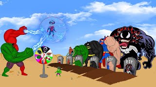 Rescue SUPERHEROES Superman Family ,SPIDERMAN from Multicolored HULK :Returning from the Dead SECRET