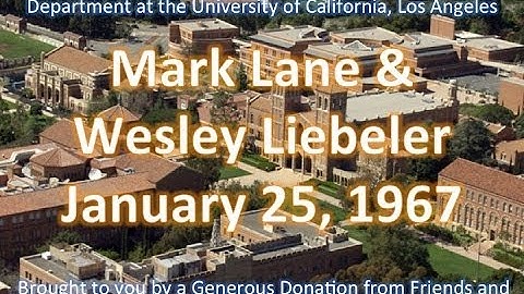 Mark Lane & Wesley Liebeler debating at UCLA 1/25/1967