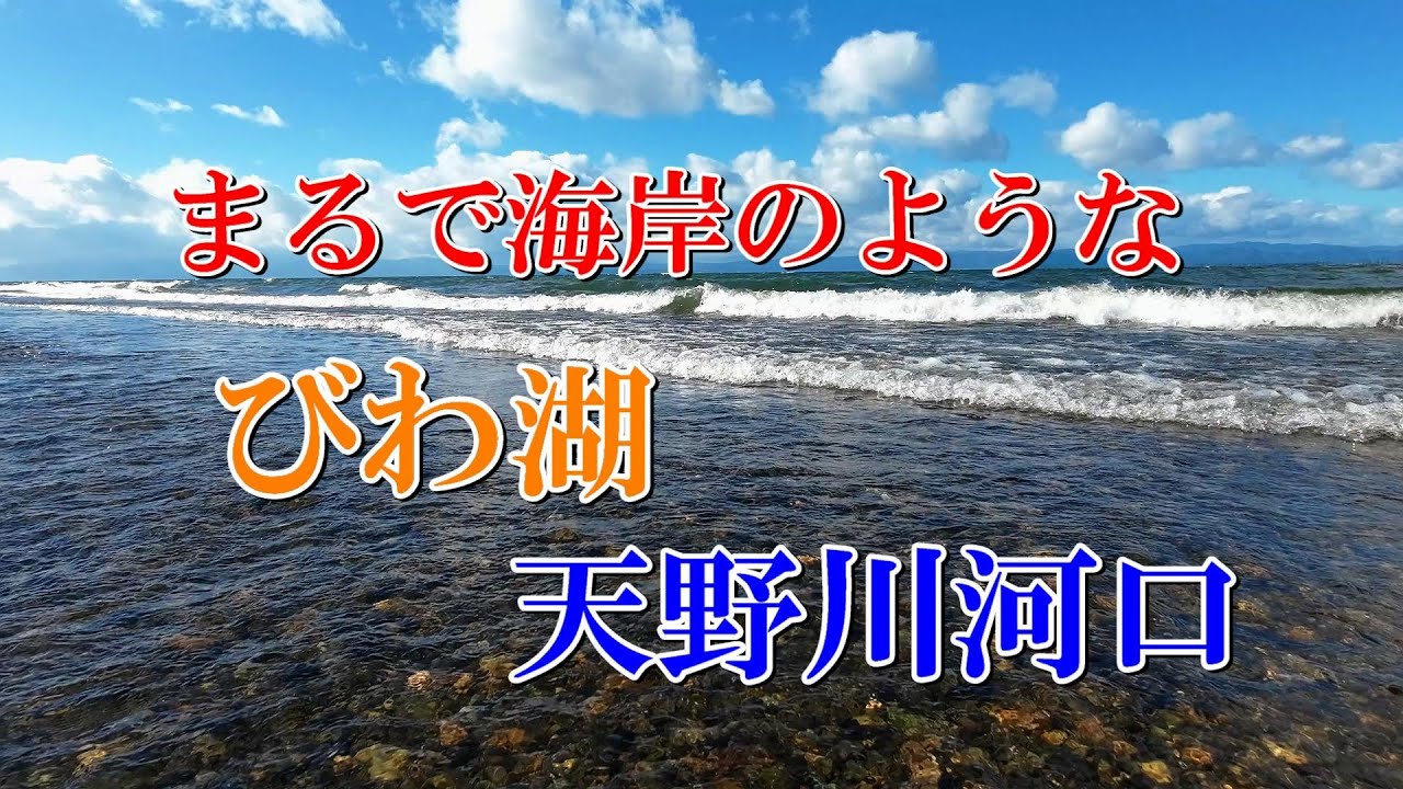 まるで海岸のような びわ湖天野川河口 - YouTube