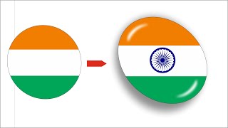 3D Indian Flag Logo Circle Corel Draw Tutorials screenshot 5