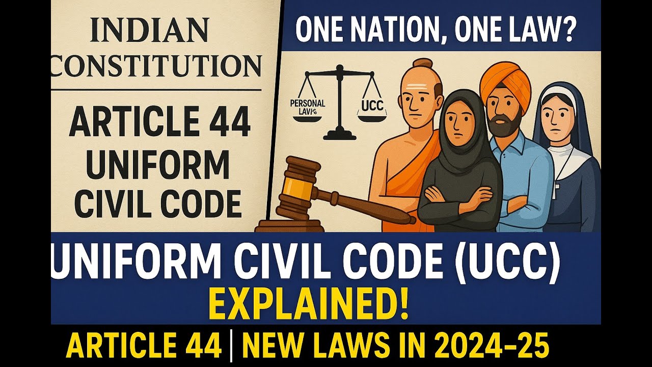 Article 44 | UCC Law in India. (Uniform Civil Code Explained) Uttarakhand & Gujarat Update 2024–25