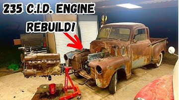 Old to new inline 6 engine swap! 1948 Chevy gets  a rebuilt motor!