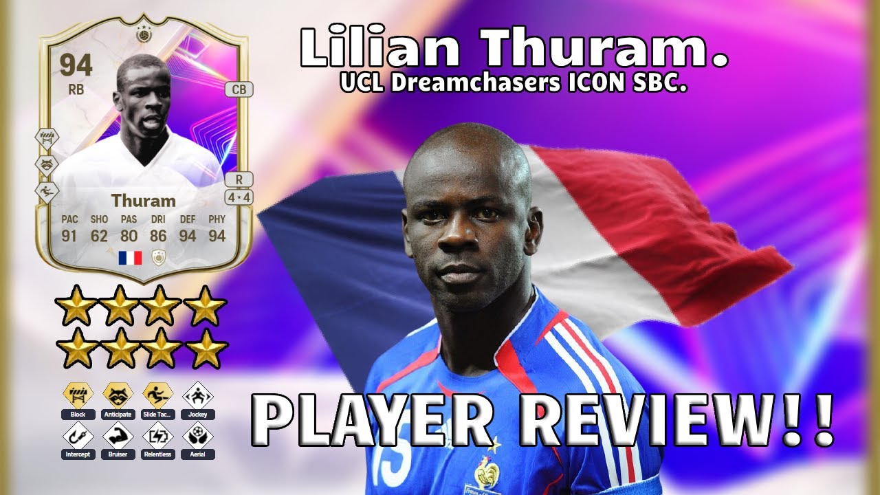 🧱⭐ 94 Rated Lilian Thuram Player Review!! UCL Dreamchasers ICON SBC!!🧱🔥. FC 25 Ultimate Team