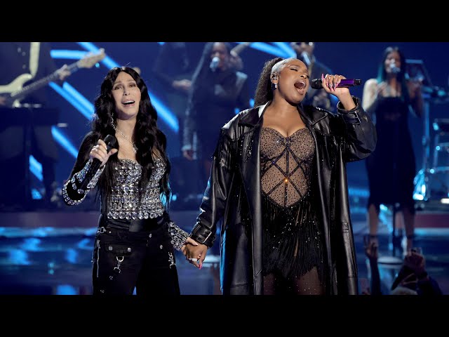 Jennifer Hudson and Cher perform at iHeartRadio Music Awards 2024 class=