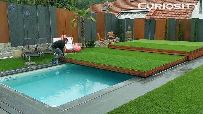 Incredible Disappearing Swimming Pool Cover Doubles As A Deck