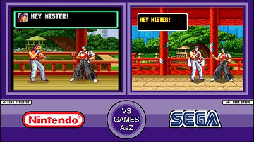 Art of Fighting - Super Nintendo VS Mega Drive Side By Side Comparison Graphics