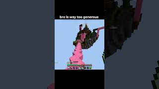 Bro is too generous... #minecraft #bedwars #shorts