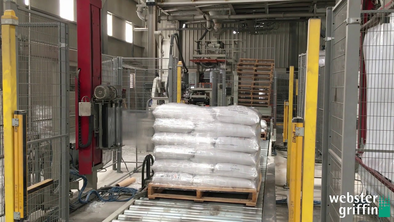 High Speed Pallet Stretch Wrapping System for Bags by Webster Griffin