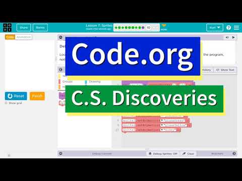 Code.org Lesson 8.9A Sprites | Answer Tutorial | CS Discoveries 3b + AI Discoveries 4b
