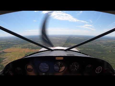 Aerial tour historical southeast Iowa coal mine country with Luscombe 8A