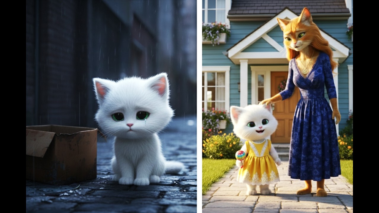 Abandoned Kitten & the Kind Mom Cat’s Love #AbandonedKitten #KindMomCat #CatRescue