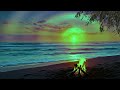 If You Feel Overwhelmed 🌙 Soft Piano Ocean Waves and Fire Sounds to Calm Your Mind