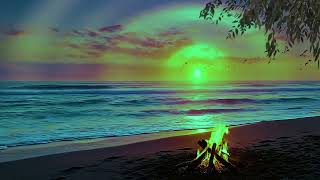 If You Feel Overwhelmed 🌙 Soft Piano Ocean Waves and Fire Sounds to Calm Your Mind screenshot 5