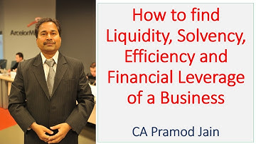 How to find Liquidity, Solvency, Efficiency and Financial Leverage of a Business I CA Pramod Jain
