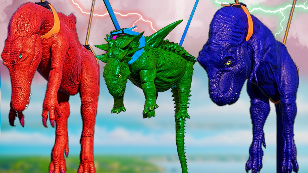 Abandoned Camp! Colourful Dinosaurs Baryonyx Vs Megalosaurus