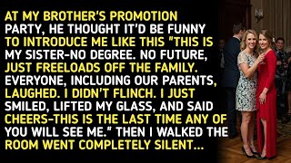 AT MY BROTHER'S PROMOTION PARTY, HE THOUGHT IT'D BE FUNNY TO INTRODUCE ME LIKE THIS THIS IS MY SIST