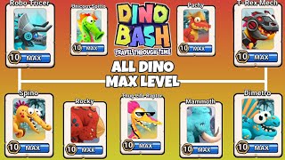 Dino Bash 2 Travel Through Time All Dinosaurs Max Level Upgrade Gameplay