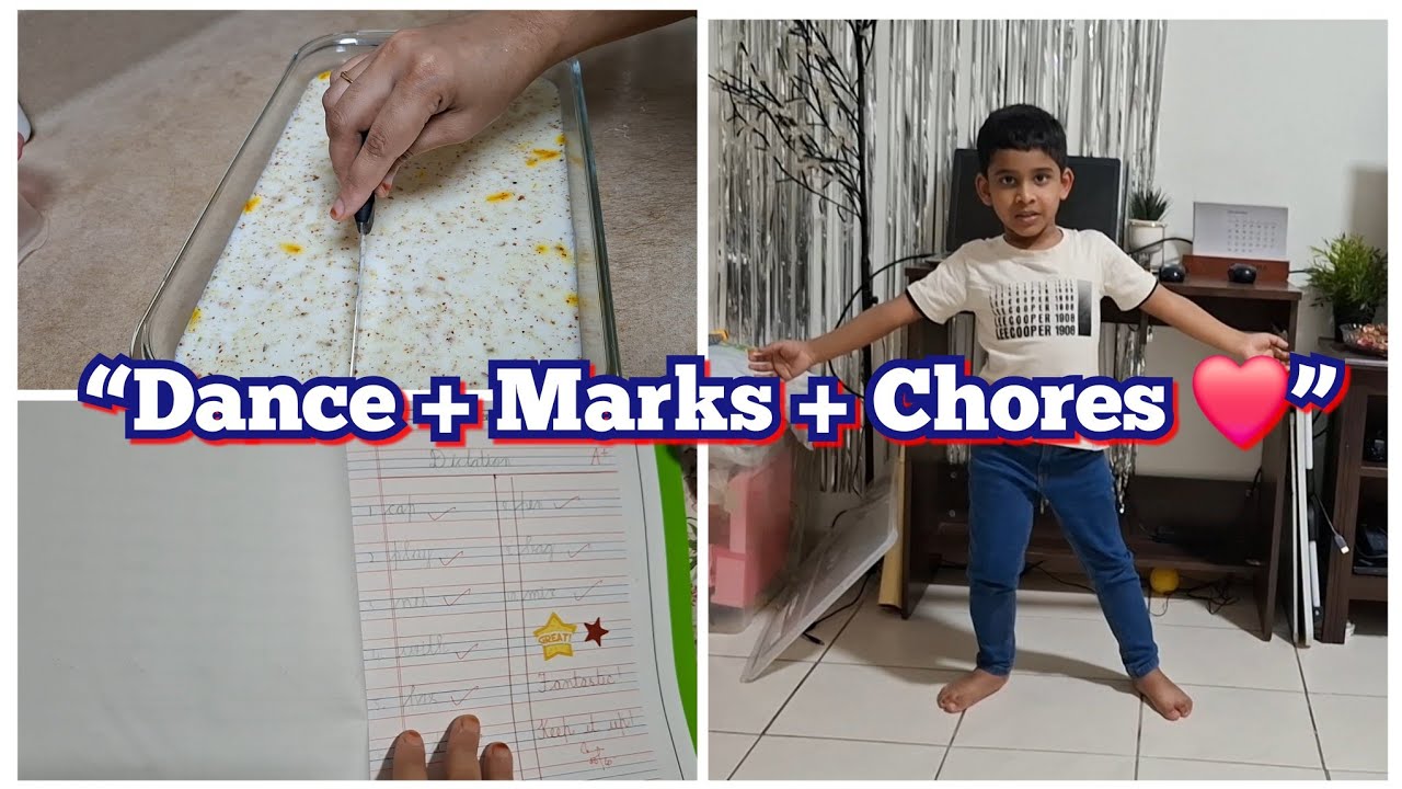 “A Day at Home: Kids’ Dance, Mark Sheet & China Grass Prep 🏠✨”