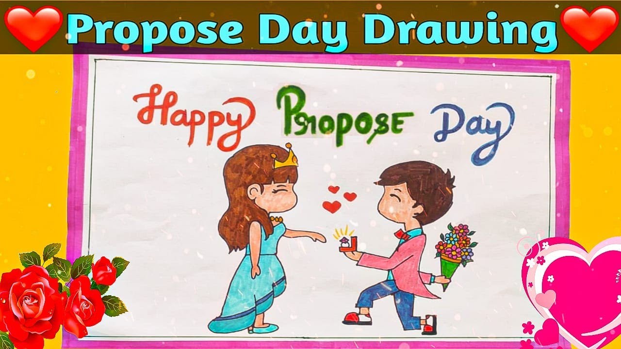 How to Draw propose Day Drawing || Valentine's Day Drawing || Step by ...