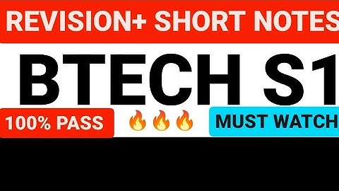 KTU BTECH S1 PASS | IMPORTANT| REVISION