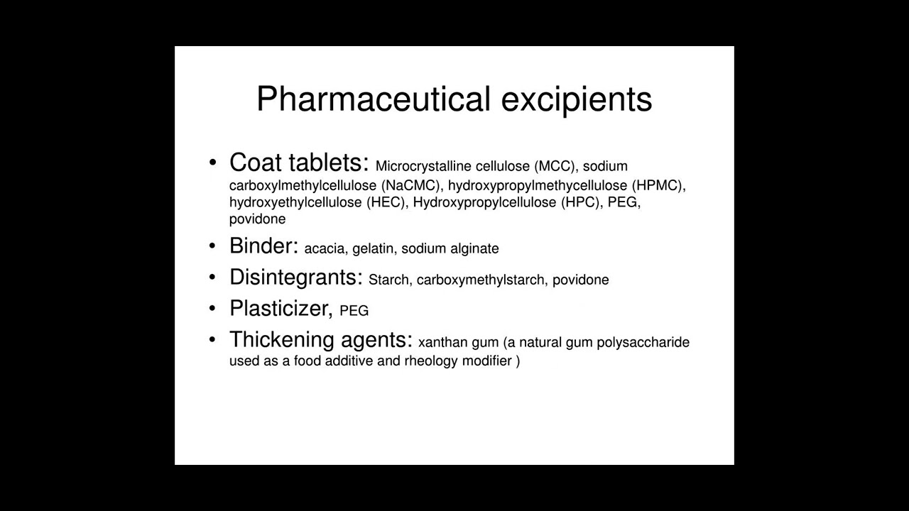 pharmaceutical excipients used in tablets and capsules YouTube