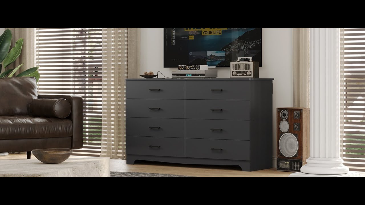 Hasuit 55.1 Inch Dresser for Bedroom with 8 Drawer