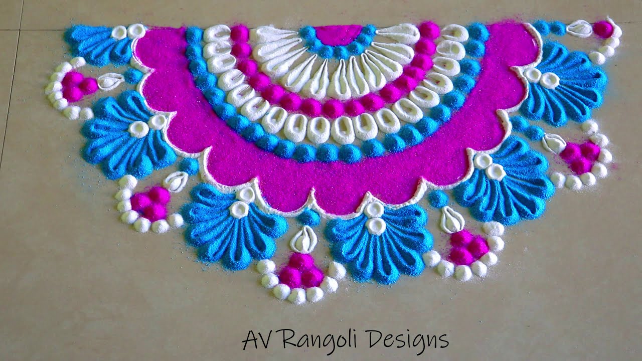 Semicircle rangoli - YouTube