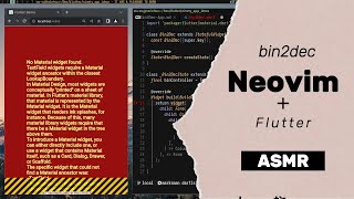 ASMR Programming - Flutter - Binary to Decimal converter - Neovim - No talking