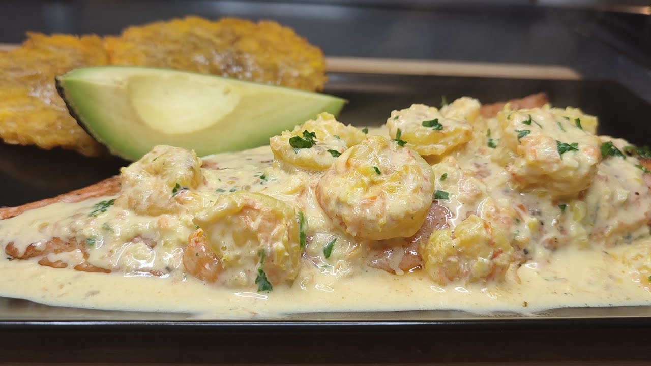 TRUCHA CON SALSA DE CAMARONES