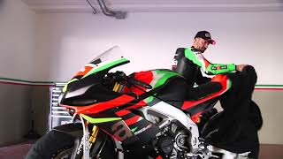 Max Biaggi tests his Aprilia RSV4 X straight away at Mugello