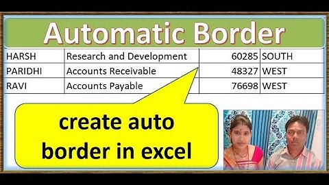 How To Create Automatic Border | how to create dynamic border in excel | automatic border