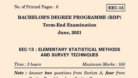 EEC-13 JUNE-2021 QUESTION PAPER IGNOU