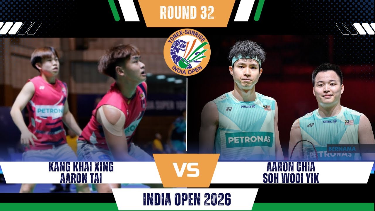 RETIRED! Kang/Tai (MAS) vs Aaron CHIA/SOH Wooi Yik (MAS) | India Open Badminton 2026