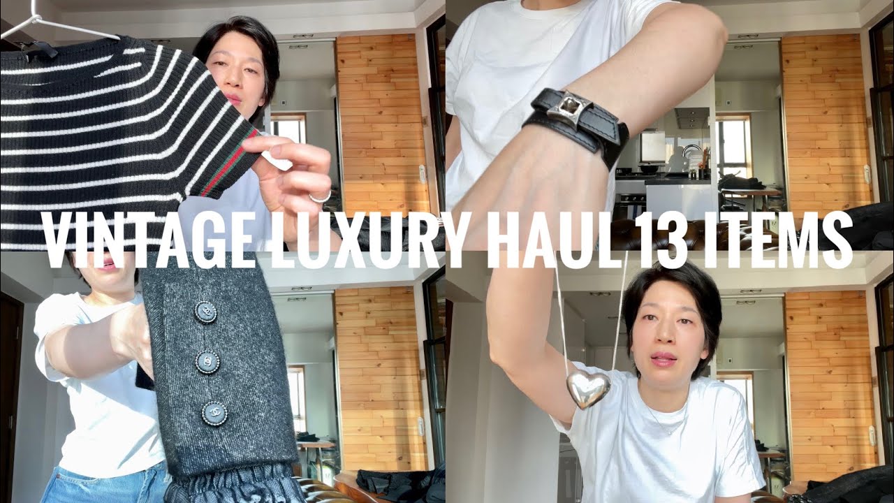 vintage luxury haul 13 items Hermes Chanel Gucci Tiffany 