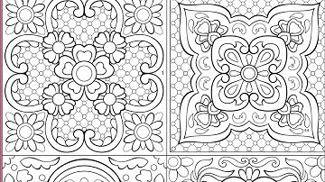 Colorful Tile Design Geometric Symmetry Paint by Numbers Zen Color #coloringbook #focus