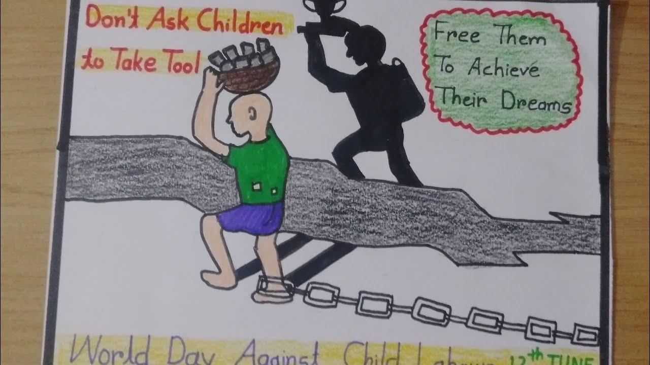 Stop Child Labour Poster Drawing